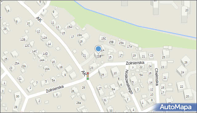 Katowice, Armii Krajowej, 21B, mapa Katowic