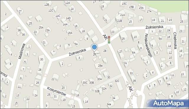 Katowice, Armii Krajowej, 26, mapa Katowic