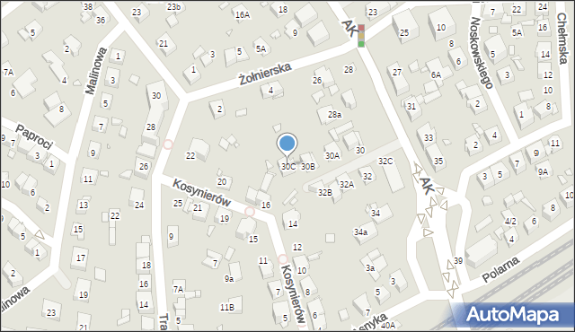 Katowice, Armii Krajowej, 30C, mapa Katowic