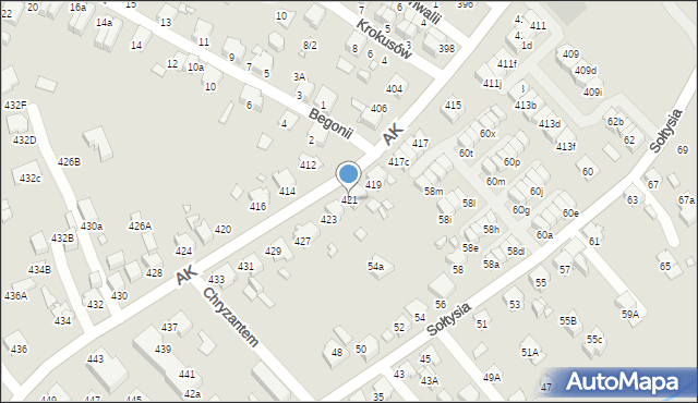 Katowice, Armii Krajowej, 421, mapa Katowic