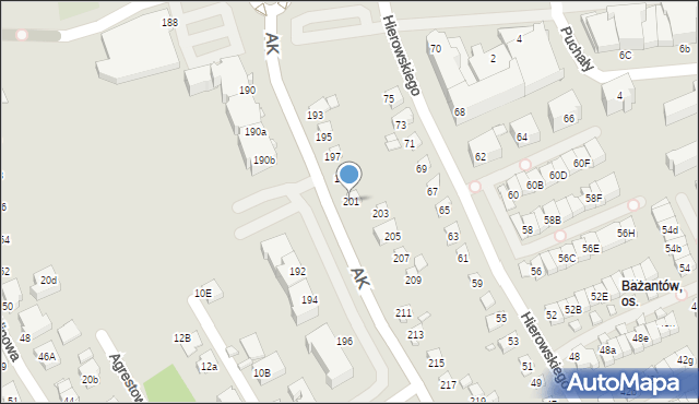 Katowice, Armii Krajowej, 201, mapa Katowic