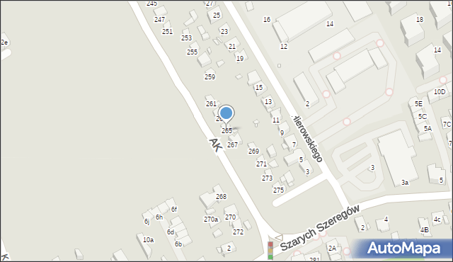 Katowice, Armii Krajowej, 265, mapa Katowic