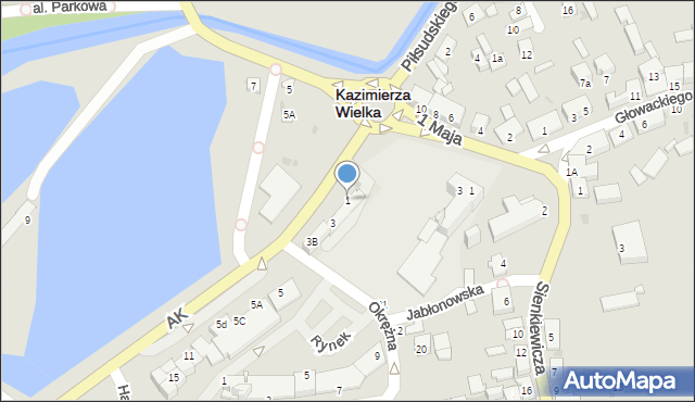 Kazimierza Wielka, Armii Krajowej, 1, mapa Kazimierza Wielka