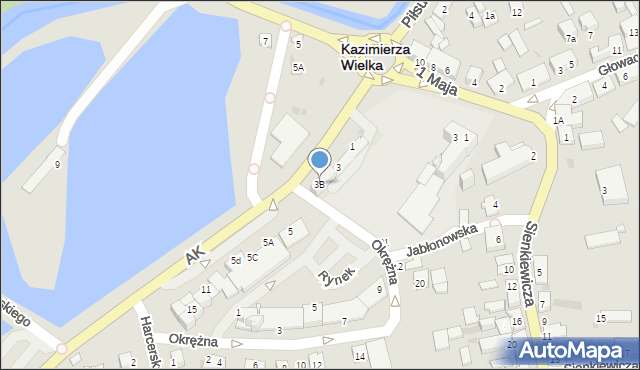 Kazimierza Wielka, Armii Krajowej, 3B, mapa Kazimierza Wielka