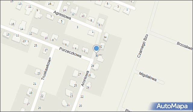 Kępa, Aroniowa, 30, mapa Kępa