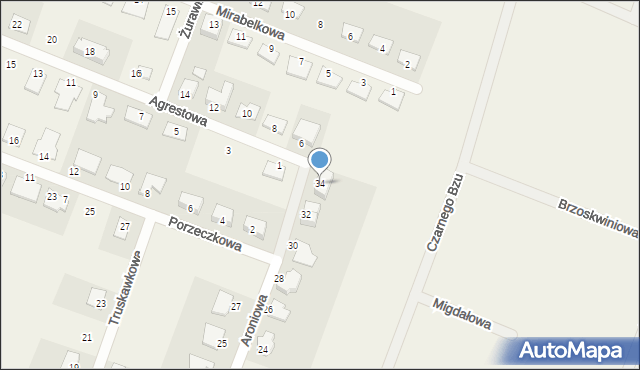 Kępa, Aroniowa, 34, mapa Kępa