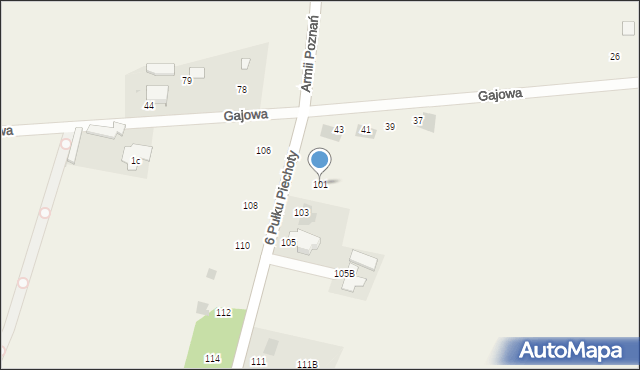 Kiełpin, Armii Poznań, 101, mapa Kiełpin