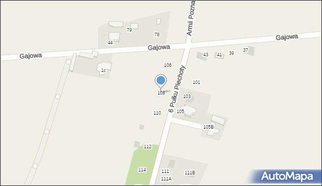 Kiełpin, Armii Poznań, 108, mapa Kiełpin