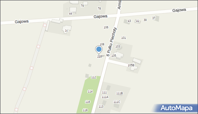 Kiełpin, Armii Poznań, 110, mapa Kiełpin