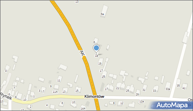 Klimontów, Armii Krajowej, 1a, mapa Klimontów