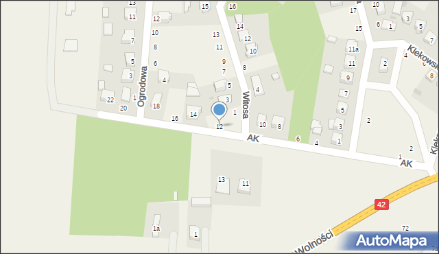 Kodrąb, Armii Krajowej, 12, mapa Kodrąb