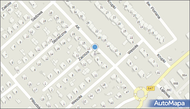 Kolno, Armii Krajowej, 11, mapa Kolno