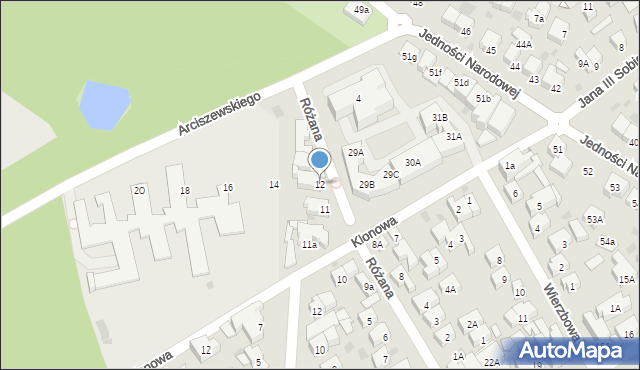 Kołobrzeg, Arciszewskiego Krzysztofa, 12, mapa Kołobrzegu