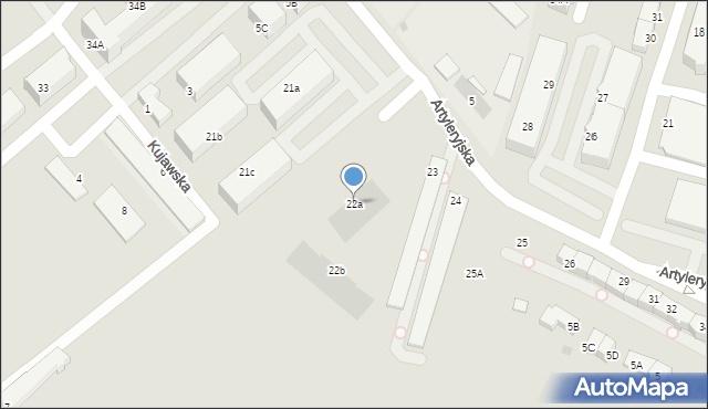 Kołobrzeg, Artyleryjska, 22a, mapa Kołobrzegu