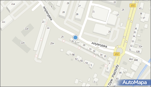 Kołobrzeg, Artyleryjska, 27, mapa Kołobrzegu