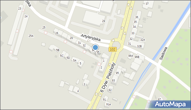 Kołobrzeg, Artyleryjska, 36, mapa Kołobrzegu