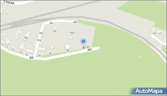 Koluszki, Armii Krajowej, 88, mapa Koluszki