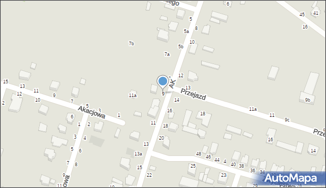 Koluszki, Armii Krajowej, 9, mapa Koluszki