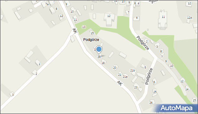 Komarów-Osada, Armii Krajowej, 19, mapa Komarów-Osada