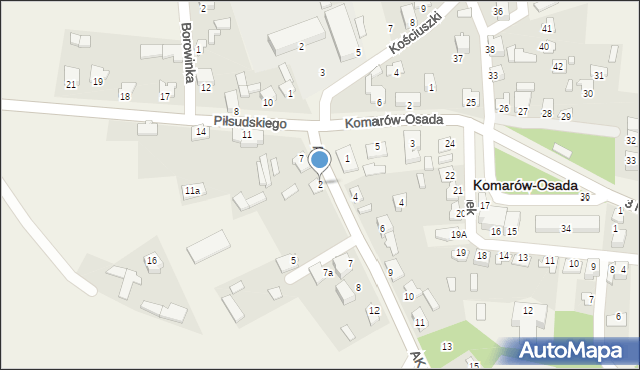 Komarów-Osada, Armii Krajowej, 3, mapa Komarów-Osada