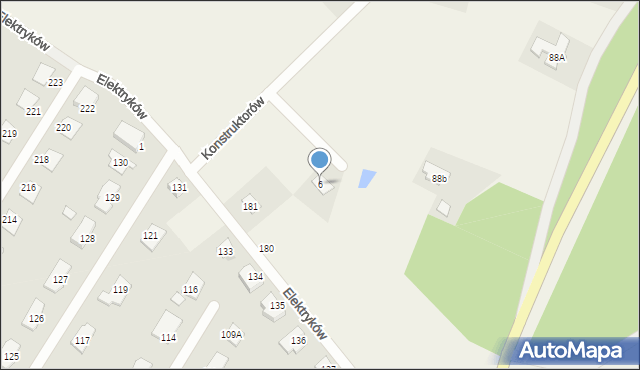 Konikowo, Architektów, 6, mapa Konikowo