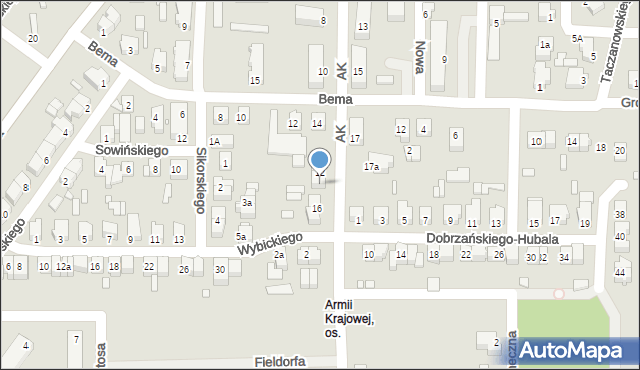 Konin, Armii Krajowej, 14, mapa Konina