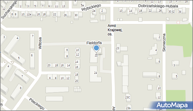 Konin, Armii Krajowej, 22, mapa Konina