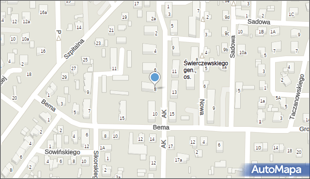 Konin, Armii Krajowej, 8, mapa Konina