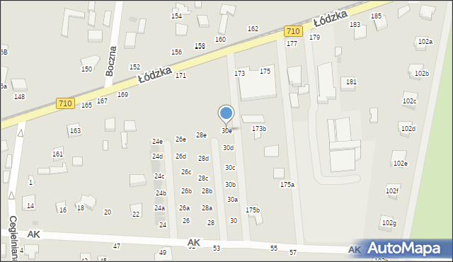 Konstantynów Łódzki, Armii Krajowej, 30e, mapa Konstantynów Łódzki