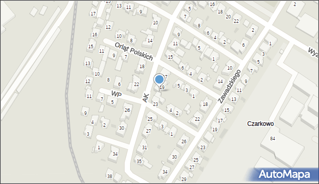 Kościan, Armii Krajowej, 21, mapa Kościan