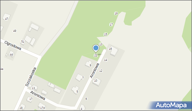 Kotorydz, Aroniowa, 11, mapa Kotorydz