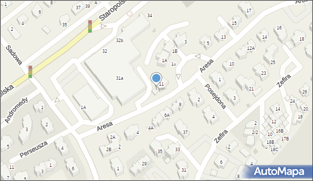 Kowale, Aresa, 11A, mapa Kowale