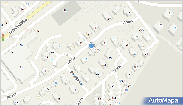 Kowale, Aresa, 12B, mapa Kowale