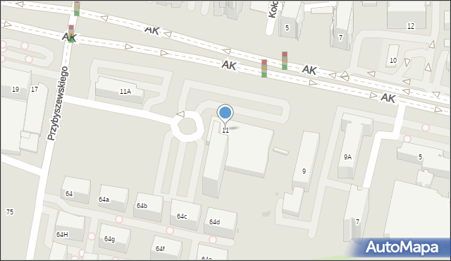 Kraków, Armii Krajowej, 11, mapa Krakowa