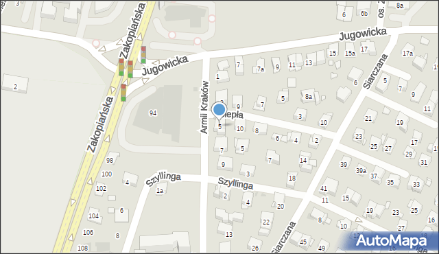 Kraków, Armii Kraków, 5, mapa Krakowa