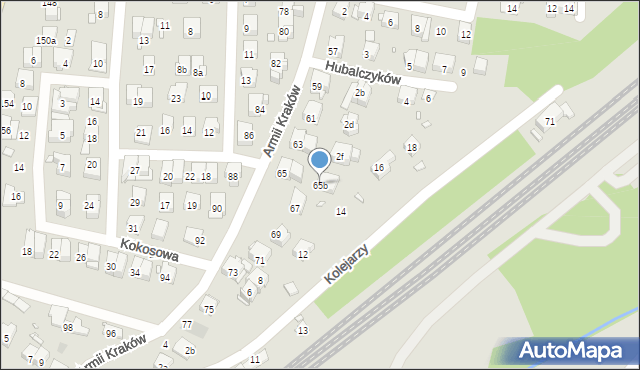 Kraków, Armii Kraków, 65b, mapa Krakowa