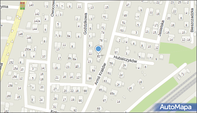 Kraków, Armii Kraków, 82, mapa Krakowa