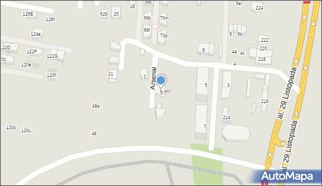 Kraków, Arsenał, 3, mapa Krakowa