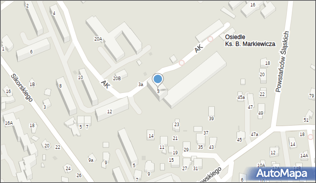 Krosno, Armii Krajowej, 3, mapa Krosna