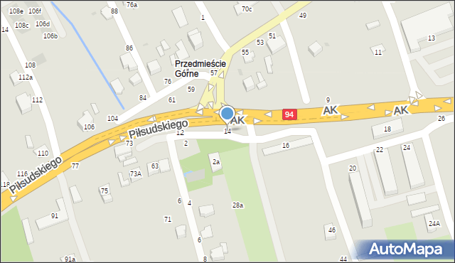 Łańcut, Armii Krajowej, 14, mapa Łańcut