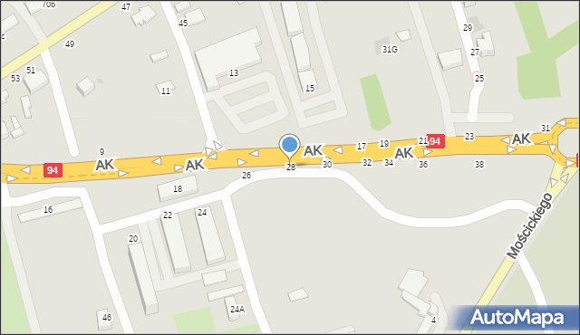 Łańcut, Armii Krajowej, 28, mapa Łańcut