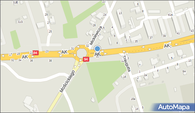 Łańcut, Armii Krajowej, 40, mapa Łańcut