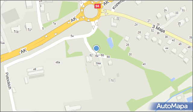 Łańcut, Armii Krajowej, 64, mapa Łańcut