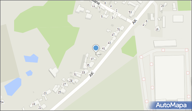 Łask, Armii Krajowej, 39, mapa Łask