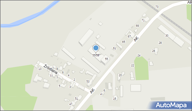 Łask, Armii Krajowej, 55/59, mapa Łask