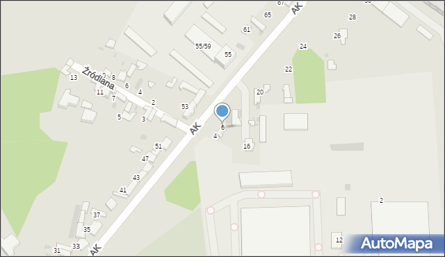 Łask, Armii Krajowej, 6, mapa Łask