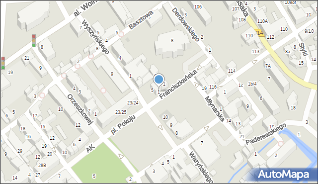 Lębork, Armii Krajowej, 1, mapa Lębork