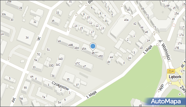 Lębork, Armii Krajowej, 45, mapa Lębork