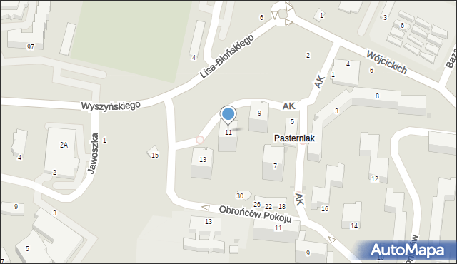 Łęczna, Armii Krajowej, 11, mapa Łęczna