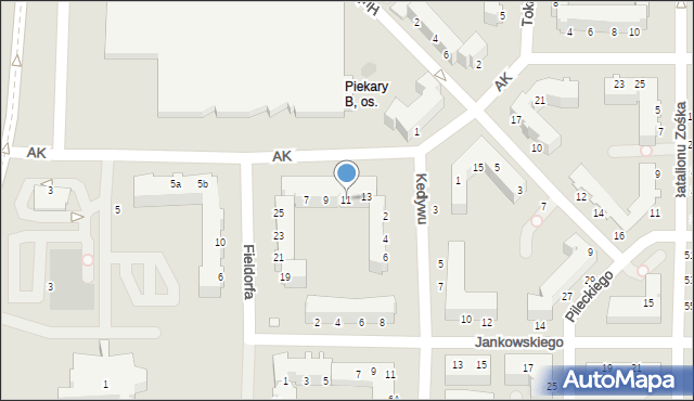 Legnica, Armii Krajowej, 11, mapa Legnicy